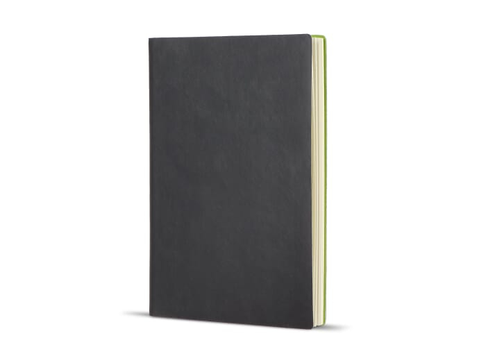 Bloc-notes publicitaire format A5 couverture souple Yuzu Noir et Vert clair